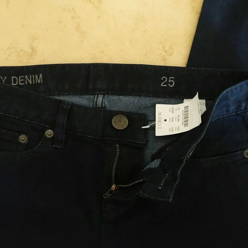 NWT J. Crew Leggy Denim Dark Indigo Wash Skinny Jeans Jeggings - Size 25